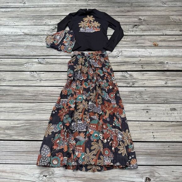 Vintage 70s Handmade Tropical 3 Piece Women’s Set Outfit - Picture 1 of 7